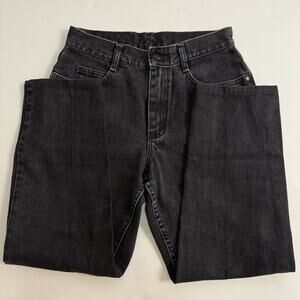 VTG Lee Jeans Mens 29x25 Black Straight Union Made USA Mid Rise Dark Wash Denim